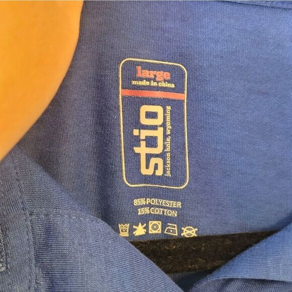 Stio Women's Cobalt Blue Cotton Blend Button Front Top Size L - Picture 3 of 5